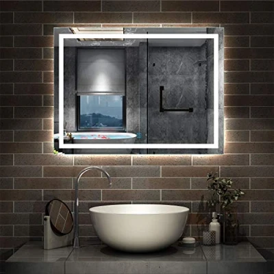 Image of Acezanble LED Bathroom Mirrors,Demister Pad,Touch Sensor Switch,Wall Mounted,IP44,Vertical or Horizontal (Touch+LED+Demister, 700x500)