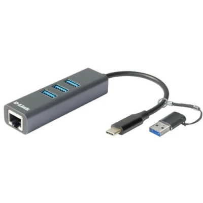 Image of D Link DUB 2332 USB C/USB to Gigabit Ethernet Adapter with 3 3.0 ports. C Thunderbolt or RJ45 LAN for PC, MacBook Pro, Air, iPad Chromebook, Surface Pro and More