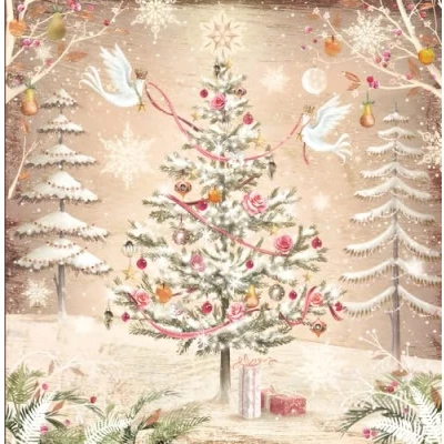 Image of Noel Tatt Charity Christmas Cards Pack of 10 with 2 Artistic Forest Tree Designs Eco Friendly Xmas Multipack Envelopes