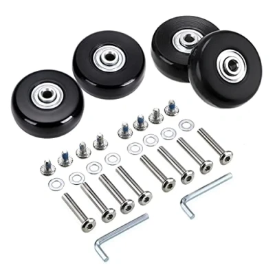 Image of SUMNACON 4Pcs 45x18mm Luggage Suitcase Replacement Wheels, Rubber Swivel Caster Wheels Bearings Repair Kits