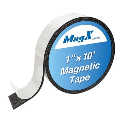 Image of MagX Magnetic Tape with Adhesive Backing, 25 mm x 3 m, Ultra Thick 1.5 mm, Heavy Duty, Strips Magnet Roll, Peel and Stick, Stationery, Office Supply (MVAT 1010)