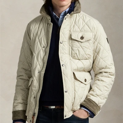Image of Polo Ralph Lauren THE Beaton Quilted Jacket Light jacket, Men&#039;s, Size: XXL, Stoneware grey