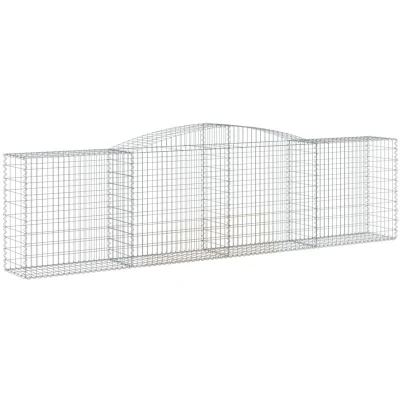Image of vidaXL Arched Gabion Baskets 7 pcs 400x50x100/120 cm Galvanised Iron