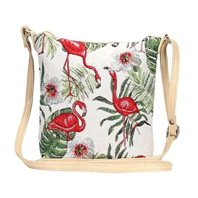 Image of Signare Tapestry Women Lightweight Sling Cross Body Satchel Bag Flamingo (SLING FLAM)
