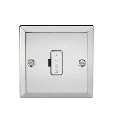 Image of KnightsBridge 13A Fused Spur Unit Bevelled Edge Polished Chrome