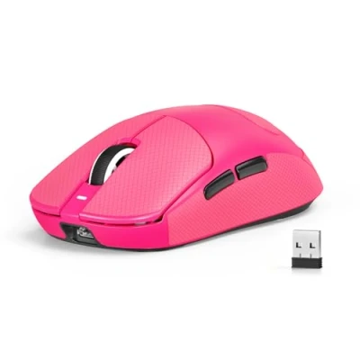 Image of MAMBASNAKE X ATTACK SHARK X8SE 55g Ultralight Wireless Gaming Mouse with Tape Up to 25000 DPI,PAW3311 Sensor,Tri Mode BT/2.4G/USB C,80M Clicks,40G Acceleration,500mAh,Web Driver,for Win/Mac Berry Red