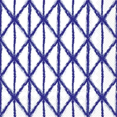 Image of Boston International IHR 3 Ply Paper Napkins, 20 Count Lunch Size, Shibori Blue