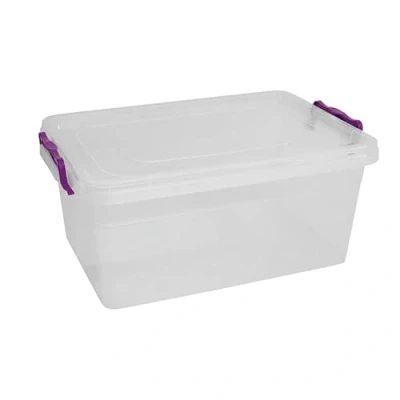 Image of Set Of Two Plastic Storage Box Boxes Lid Handles Food Container Home Kitchen Office UK (7.5L)