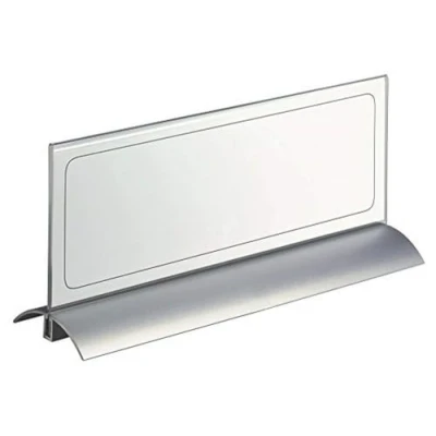 Image of Durable de Luxe 820319 Desk Name Plate Presenter 105 x 297 mm Acrylic with Aluminium