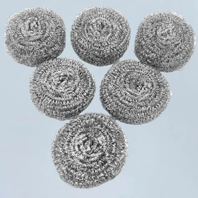 Image of 6 Pack Steel Wool Extra Coarse Cleaning Scouring Pads Cookware Cleaner for Skillet Wok Pot Pan Grills and Oven Excellent Removing Rust Dirt Protects Seasoning