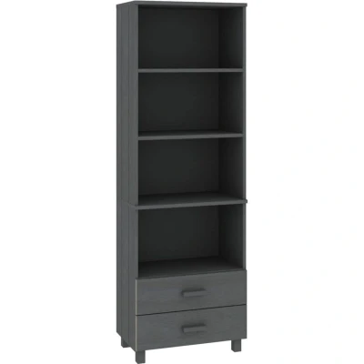Image of vidaXL Highboard HAMAR Dark Grey 60x35x180 cm Solid Wood Pine