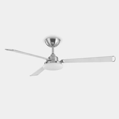 Image of Calima 3 Blade 126cm Ceiling Fan with LED Light Satin Nickel, White