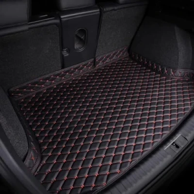 Image of Car Leather Boot Liner for Land Rover Range Evoque I (L538) 2012 2015 Accessories, Waterproof Anti Scratch Slip Protector Pad Cargo Tray Liners Trunk Carpets,Black Red