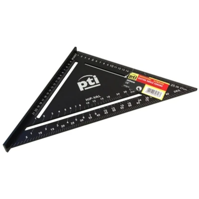Image of Rafter Square Metric 12 inch, 12&quot; Aluminium Carpenters Roofing Square, Woodwork Triangle Ruler Protractor Anodised