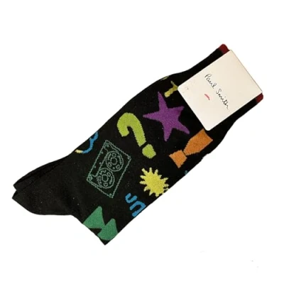 Image of Paul Smith Unity Graphics Socks Black. One Size