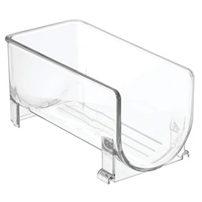Image of iDesign YMJ 418 Fridge/Freeze Binz Wine Rack for Fridge, Compact Holder 1 Bottle, BPA Free Plastic, Clear, 10.2 x 20.3 centimetres