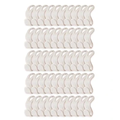 Image of Easylife Pack of 50 Hanger Hooks For Clothes. Space saving Keeps Your Closet Tidy. Clothes Hooks, Durable Plastic Fully Guaranteed