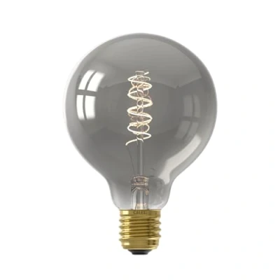 Image of CALEX LED Filament 95mm Globe 4W (15W eqv.) ES Titanium 1800K Dimmable