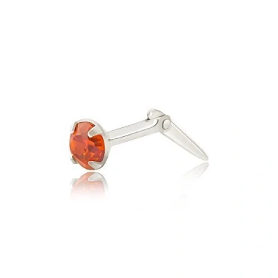 Image of Andralok Sterling silver 3mm round flame orange cubic zirconia cz nose stud