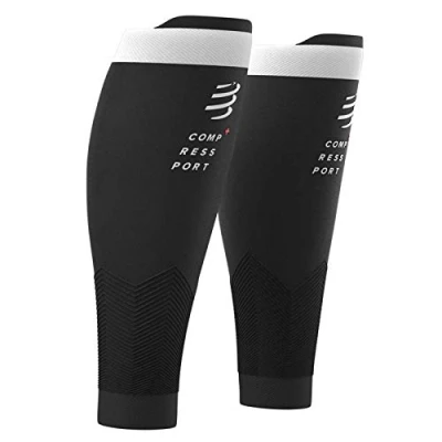Image of COMPRESSPORT Calf Compression Sleeve R2V2 Muscle Protection, Performance and Recovery for Sports Ultralight Anti Fatigue Running, Cycling, Trail Triathlon, Black