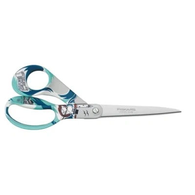 Image of Fiskars 21cm Moomin Right Handed Scissors General Purpose Craft Shears for Precision Cutting, Officially Licensed, Ideal Paper, Fabric, and More Blue Pappa