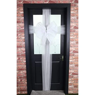 Image of Christmas Concepts® DIY Decorative Door Bow With Diamante Decoration Wedding/Parties/Christmas (WHITE)