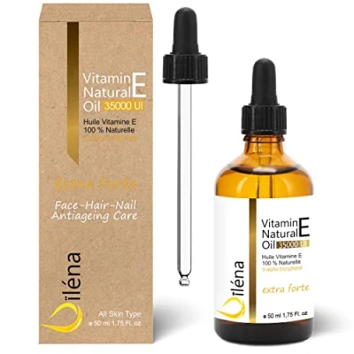 Image of Vitamin E Oil (tocopherol) 100% natural Vegan, Anti Aging Face Care, Waterproof make up remover, Body and Hair, Nails Cuticles, Repairing Moisturizer for Hands 50 ml
