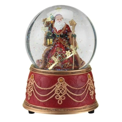 Image of Santa with Snowflakes Musical We Wish You a Merry Christmas 100mm Snow Globe by Roman