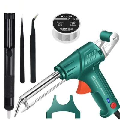 Image of Multi Function Soldering Iron Gun Set, External Heating Gun, Gun,Soldering Kit,60w (Green)