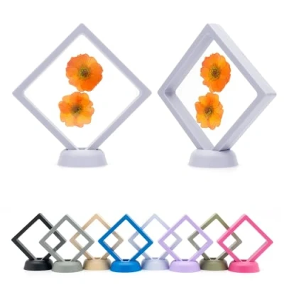 Image of CKB LTD Pack of 5 3D Floating Frames Display Case Holder Storage Box Suspension Stand Holds Jewellery, Gemstones, Collectable Coins and Hobby Craft Items (White) 11cm x (Large)