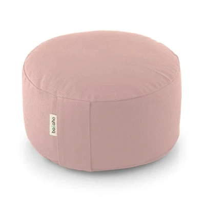Image of Basaho WHEEL Zafu Meditation Cushion Organic Cotton Buckwheat Hulls Removable Washable Cover (Pale Pink)
