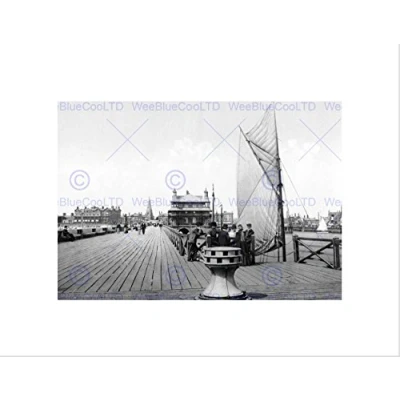 Image of Wee Blue Coo Lowestoft The Pier Pavillion England Old BW Wall Art Print