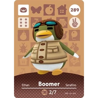 Image of Boomer Nintendo Animal Crossing Happy Home Designer Amiibo Card 289