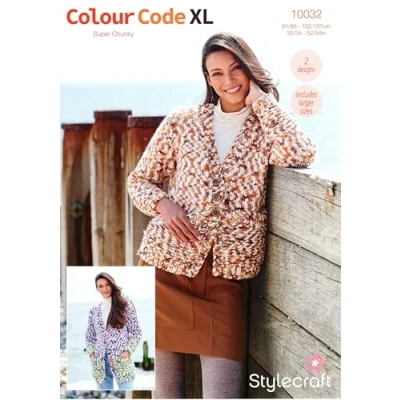 Image of Stylecraft Colour Code XL Super Chunky Knitting Pattern 10032 Ladies Cardigans