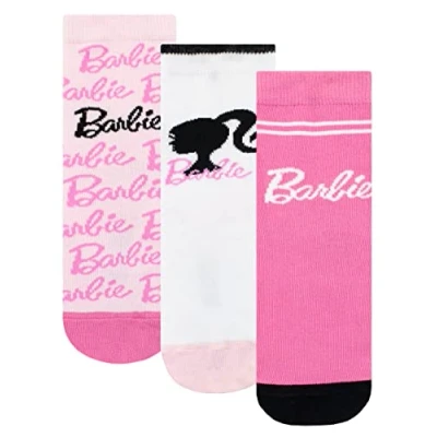 Image of Barbie Girls Socks Pack of 3 Pink 4 6