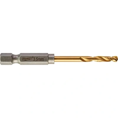 Image of Milwaukee Shockwave Metal Drill Bits HSS G Red Hex Titanium 1/4 Inch 3.5 x 69 mm Pack of 2