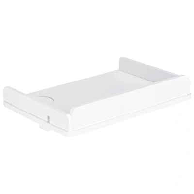 Image of Navaris Clip on Bedside Shelf Clamping Hanging Bamboo for Bed Frame Small Side Table Tray Books, Phones, Chargers White Finish