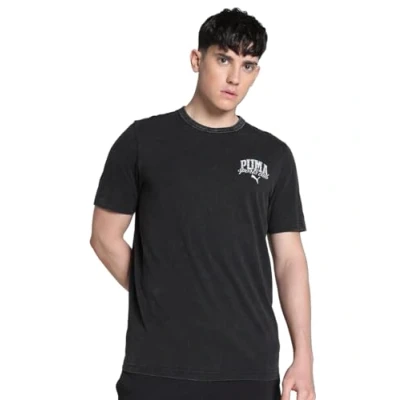 Image of Puma Class Washed Print Tshirt, Men&#039;s, Size: Medium, Black