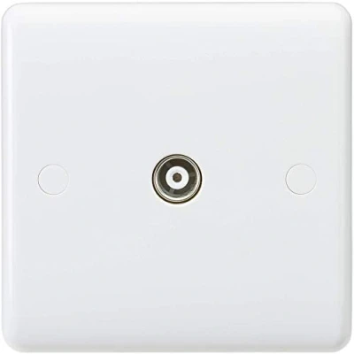 Image of KnightsBridge Curved Edge Coax TV Outlet (non isolated)