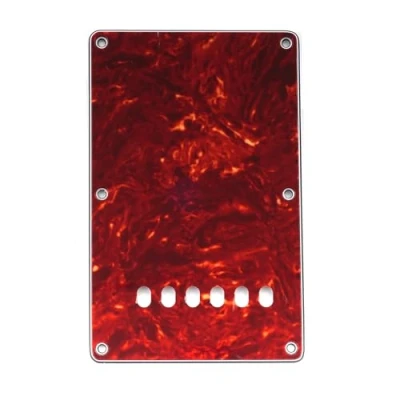 Image of Musiclily 6 Hole ST Back Plate Tremolo Cavity Cover for China Squier Electric Guitar, 4Ply Vintage Tortoise