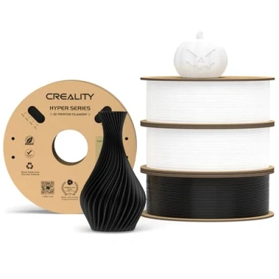 Image of Creality Official Hyper PLA Filament White + Black 4KG, 3D Printer for High Speed Printing, Durable and Resistant, Smooth, Overhang Performance Dimensional Accuracy +/ 0.03mm, 4 Rolls