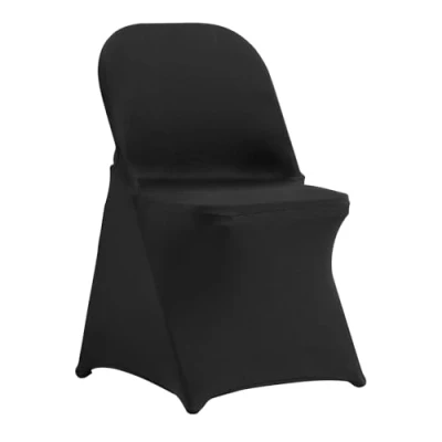 Image of VEVOR Stretch Spandex Folding Chair Covers, Universal Fitted Cover, Removable Washable Protective Slipcovers, for Wedding, Holiday, Banquet, Party, Celebration, Dining (30PCS Black)