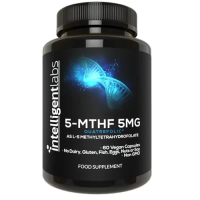 Image of 5MG L 5 MTHF by Intelligent Labs, Methylfolate Activated Folic Acid Supplement as Quatrefolic Acid, Folate