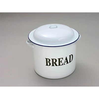 Image of Enamel Bread BIN Round WHT 28CM