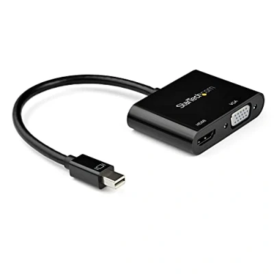 Image of StarTech.com Mini DisplayPort to HDMI VGA Adapter mDP 1.2 HBR2 2.0 (4K 60Hz) or 1080p Video Converter Dongle DP Monitor Thunderbolt 2 Compatible (MDP2VGAHD20)
