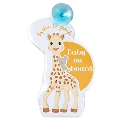 Image of Sophie la girafe Flashing Baby on Board Car Sign with Suction Pad