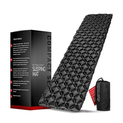 Image of PIGMANA Ultralight Camping Mat,Lightweight, Inflatable Compact Sleeping Pad Waterproof Air Mattress For Backpacking, Hiking, Tent, Traveling