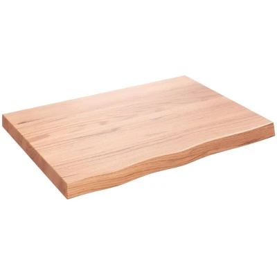 Image of vidaXL Table Top Light Brown 80x60x(2 6) cm Treated Solid Wood Oak