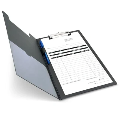 Image of Rapesco VFDCB0B3 Foldover Clipboard with Pocket, A4+, Black