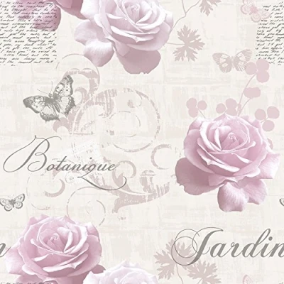 Image of Muriva 127502 Botanical Garden Wallpaper Roll Pink